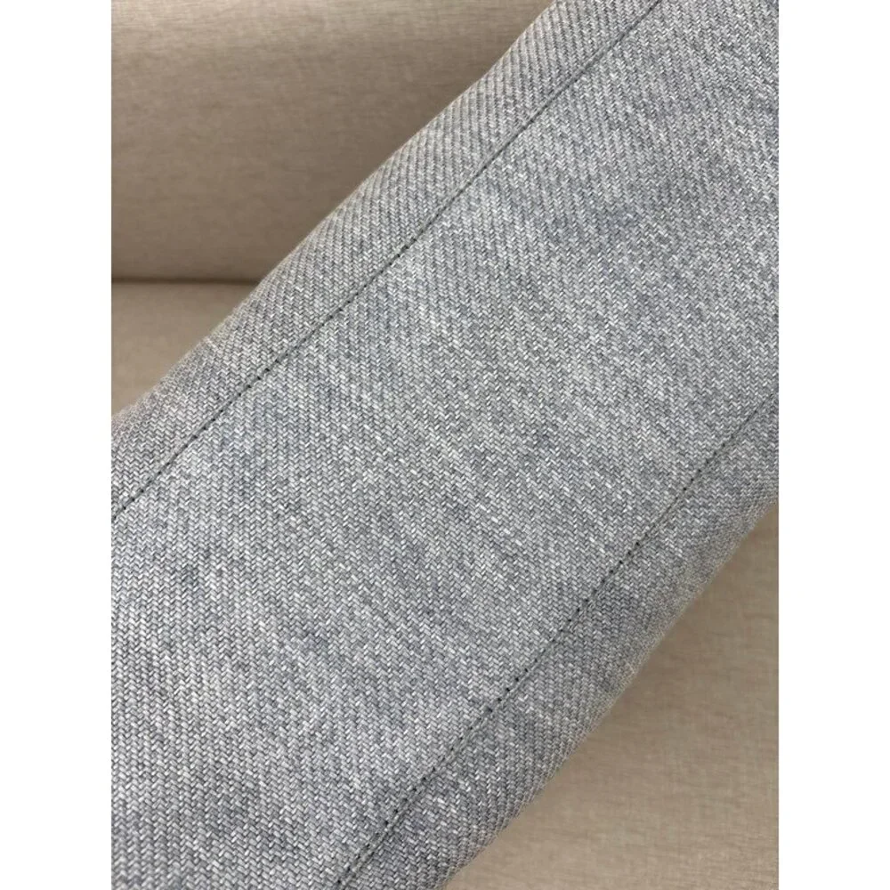 CHANEL Grey Raffia Deauville Shopping Bag Medium SHW